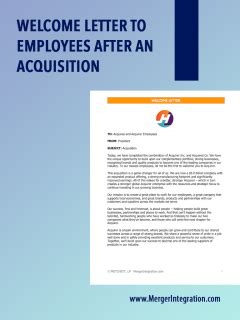 Some of our <strong>employees</strong> even thought it meant the company was going to be closed automatically. . Welcome letter to employees after acquisition